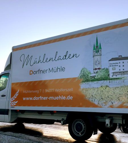 LKW Beschriftung Dorfner Mühle